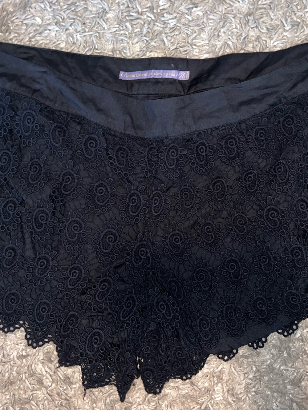 Boom Boom Jeans Black Lace-Trim Shorts